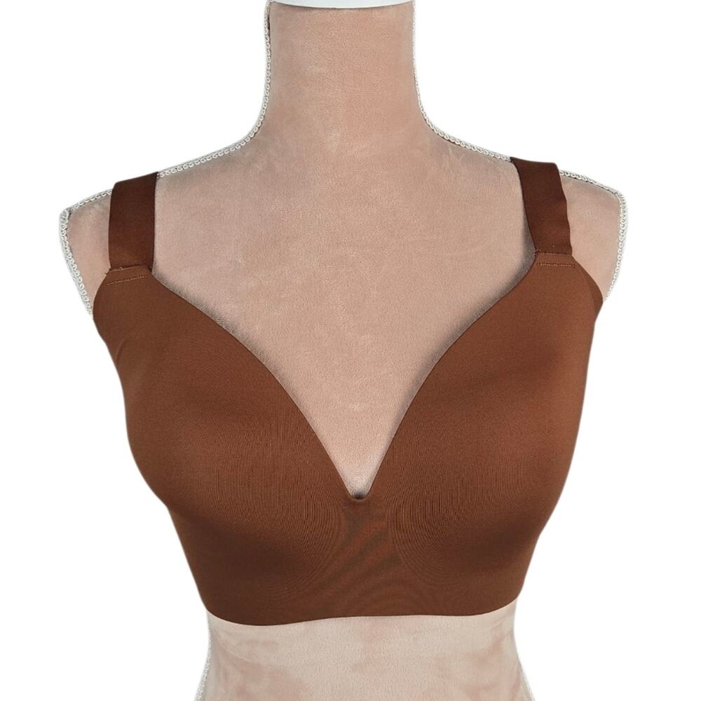 Le Mystere Smooth Shape 360 Smoother Wireless Bra Espresso Brown Size 34DDD 34F